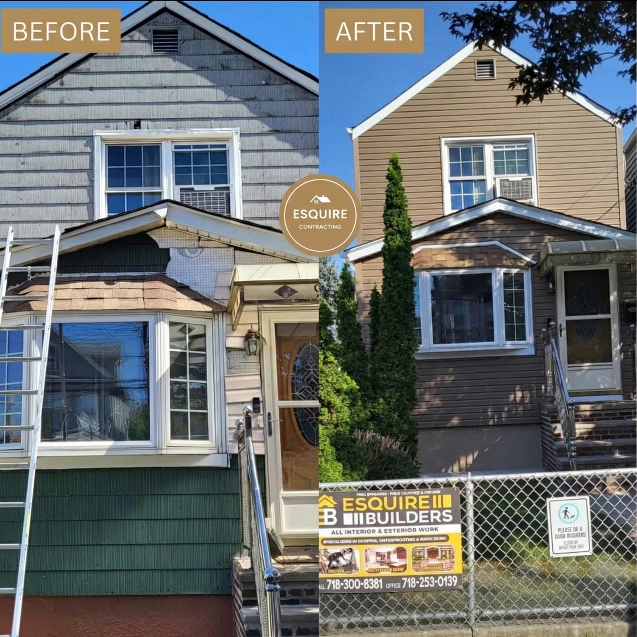 Siding renovation before and after